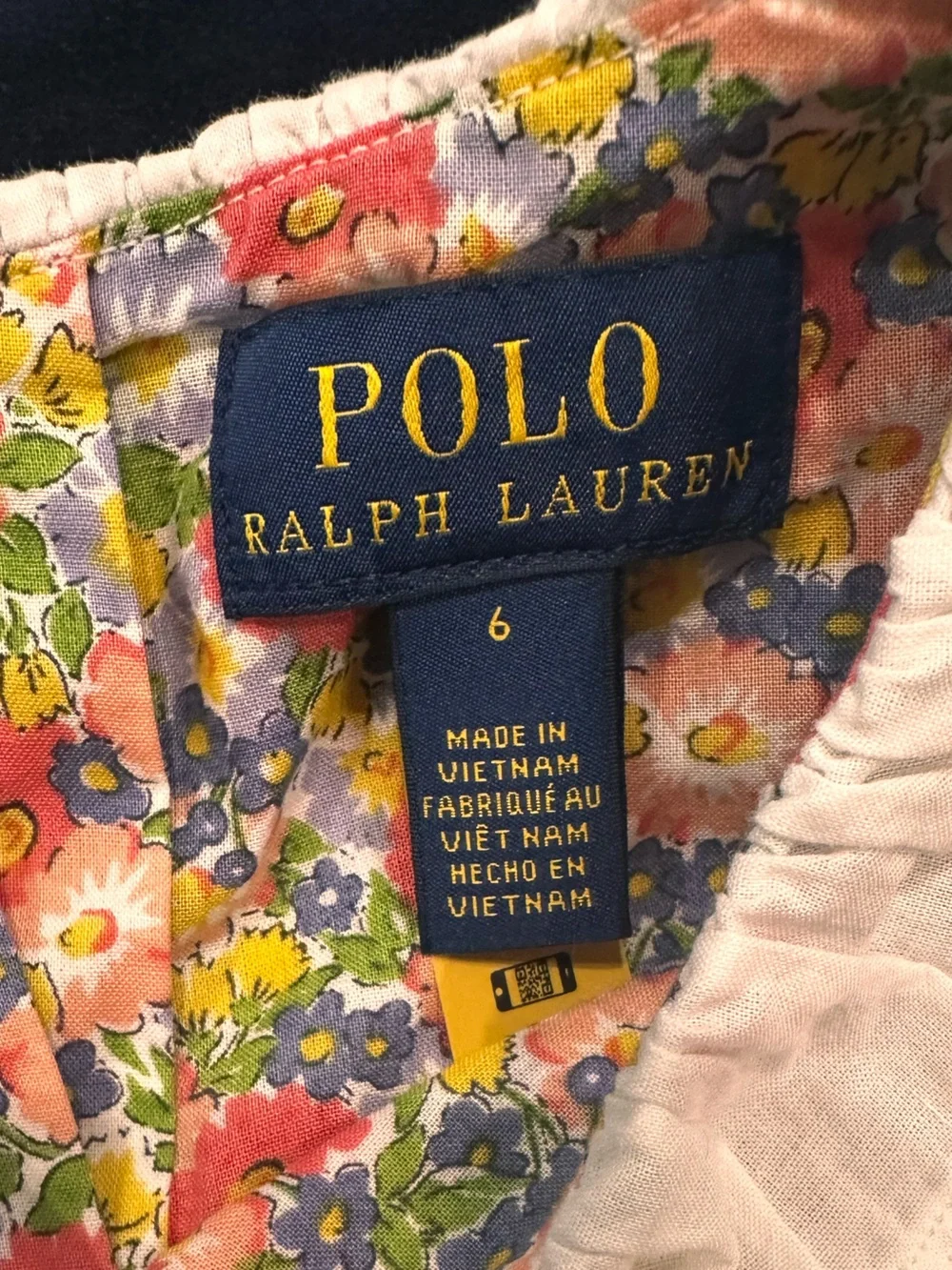 Ralph Lauren Floral Smocked Waist Dress - Red, Yellow, Blue